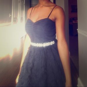 Navy Blue Short Prom Dress